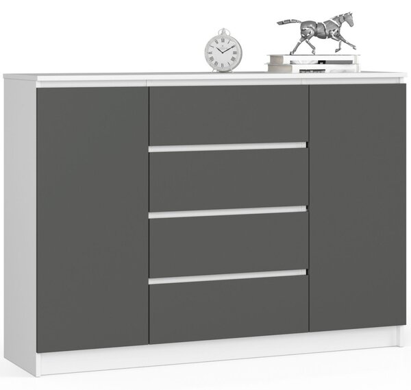 AKORD CLP Modern Komód Laminált Fehér-Szürke Matt