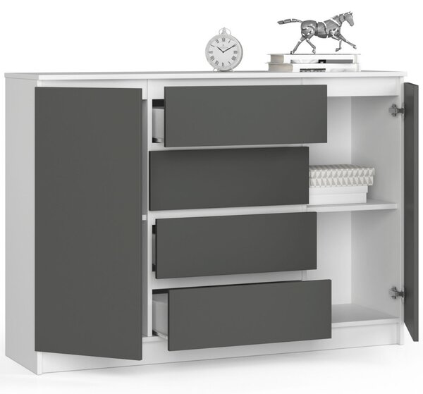 AKORD CLP Modern Komód Laminált Fehér-Szürke Matt