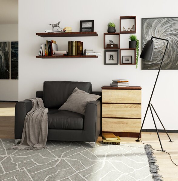 AKORD CLP Komód 3 Fiókos Laminált Wenge-Sonoma Tölgy