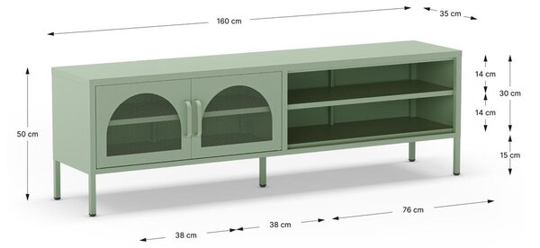 Mentazöld TV-állvány 160x50 cm Diora – Marckeric