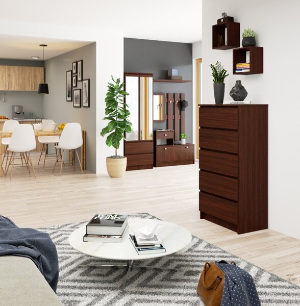 AKORD CLP 5 Fiókos Komód Wenge Laminált 60cm