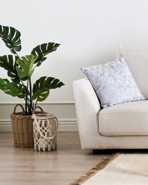 3 darabos fonott virágtartó szett PENDULA PE Rattan 33/37/45 cm Természetes