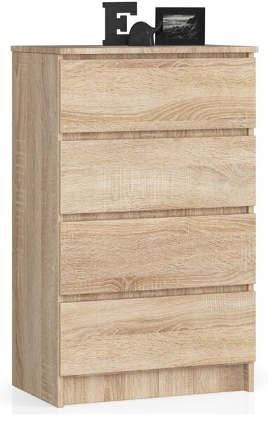 AKORD CLP K60 Komód Laminált Sonoma Tölgy 4 Fiókos