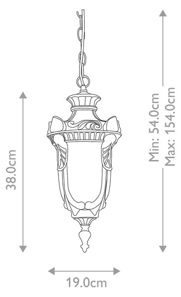 Elstead klasszikus kültéri függeszték philadelphia borostyán antik bronz elsph8-m-ob IP44