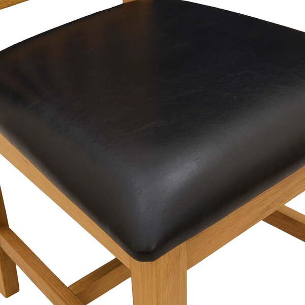 VidaXL Étkezőszék 2 pcs Tömör Tölgyfa Fekete 45 x 51 x 105 cm