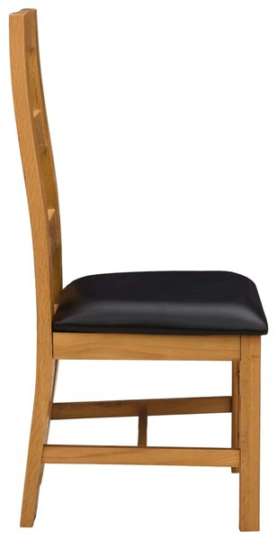 VidaXL Étkezőszék 2 pcs Tömör Tölgyfa Fekete 45 x 51 x 105 cm