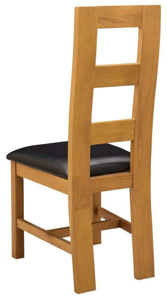 VidaXL Étkezőszék 2 pcs Tömör Tölgyfa Fekete 45 x 51 x 105 cm