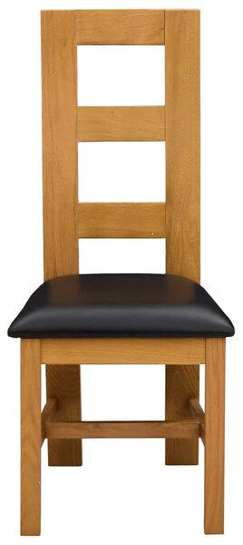VidaXL Étkezőszék 2 pcs Tömör Tölgyfa Fekete 45 x 51 x 105 cm