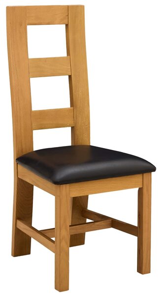 VidaXL Étkezőszék 2 pcs Tömör Tölgyfa Fekete 45 x 51 x 105 cm