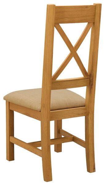 VidaXL Étkezőszék 2 pcs Tömör Tölgyfa Bézs 45 x 54 x 105 cm