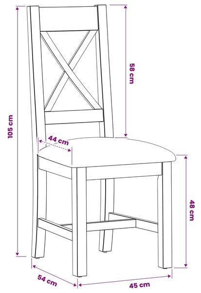 VidaXL Étkezőszék 2 pcs Tömör Tölgyfa Bézs 45 x 54 x 105 cm
