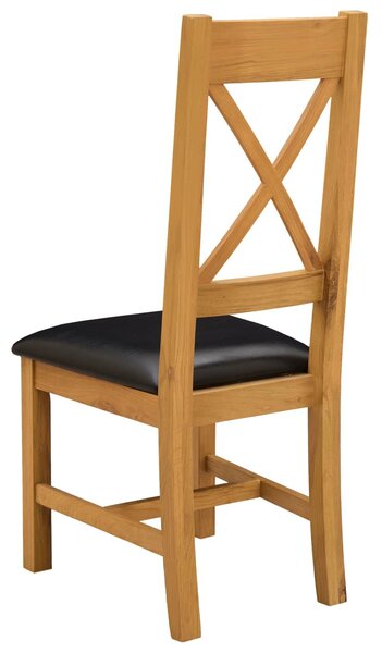 VidaXL Étkezőszék 2 pcs Tömör Tölgyfa Fekete 45 x 54 x 105 cm
