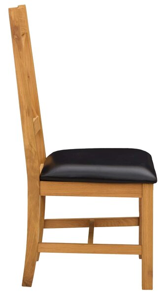 VidaXL Étkezőszék 2 pcs Tömör Tölgyfa Fekete 45 x 54 x 105 cm