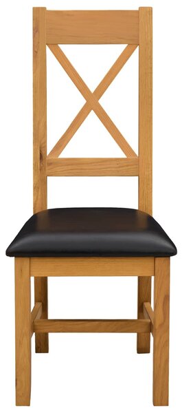 VidaXL Étkezőszék 2 pcs Tömör Tölgyfa Fekete 45 x 54 x 105 cm
