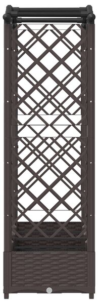 VidaXL Emelt ágyás rácsos kerítéssel és tetővel barna 207 x 40 x 126 cm PP