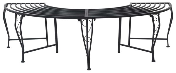 VidaXL Fakörül ülőpad 4 személyes 160 x 80 x 44 cm Acél Fekete