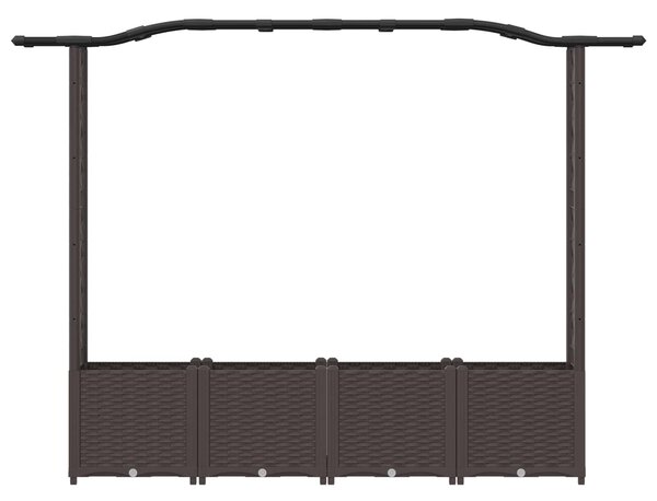 VidaXL Magaságyás ráccsal és tetővel, barna, 204 x 40 x 141 cm, PP