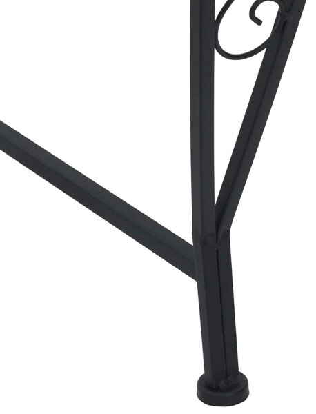 VidaXL 4 személyes fa körüli pad 160 x 80 x 89 cm acél fekete