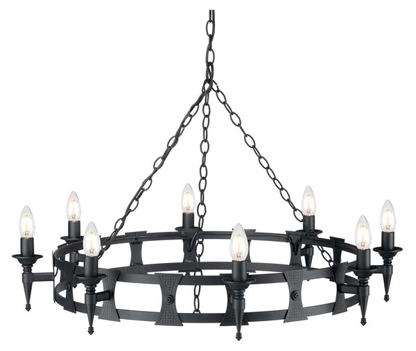Elstead klasszikus csillár saxon fekete elssax8-blk