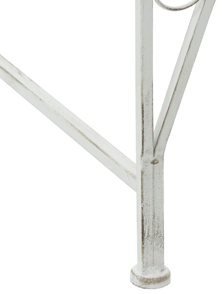 VidaXL kör alakú pad fákhoz, 8 személyes, Ø 160 x 89 cm, Acél, Antik fehér