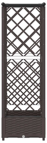 VidaXL Magasított ágyás rácsos kerítéssel és tetővel barna 122,5 x 40 x 123 cm PP