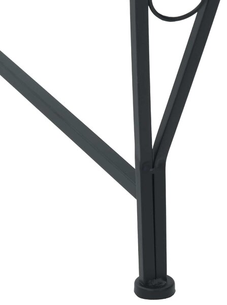 VidaXL Fa körüli pad 4 ülőhelyes 160 x 80 x 89 cm Acél Fekete
