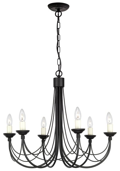 Elstead klasszikus csillár carisbrooke fekete elscb6-black
