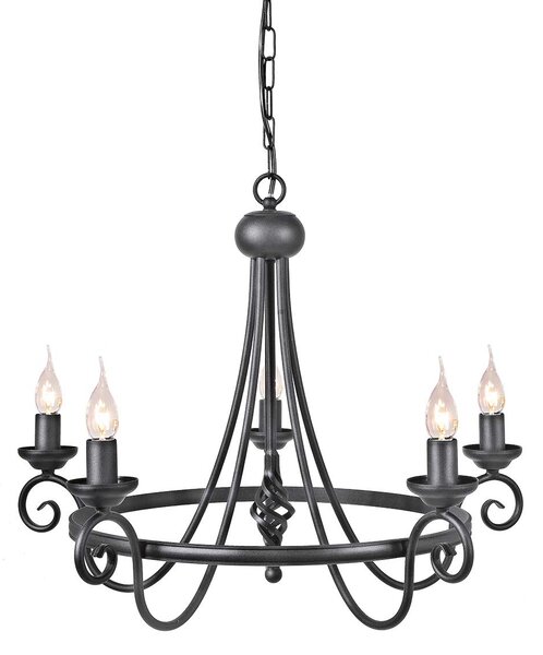 Elstead klasszikus csillár harlech fekete elshr5-black