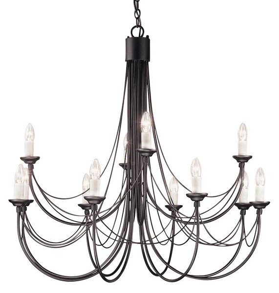 Elstead klasszikus csillár carisbrooke fekete elscb12-black