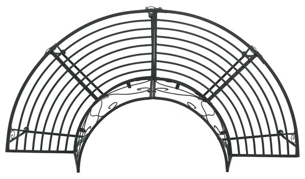 VidaXL 4 személyes fa körüli pad 160 x 80 x 89 cm acél fekete