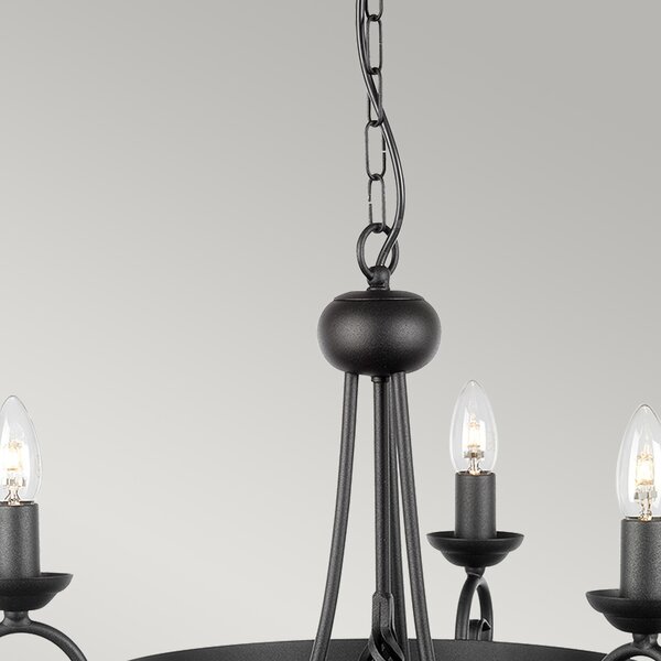 Elstead klasszikus csillár harlech fekete elshr3a-black