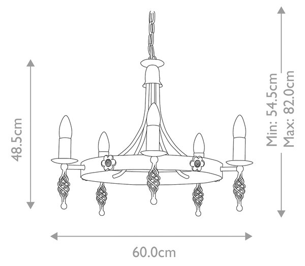 Elstead klasszikus csillár belfry fekete elsby5-black