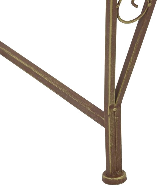 VidaXL Kör alakú pad fák köré, 8 személyes, Ø 160 x 89 cm, antik barna acél