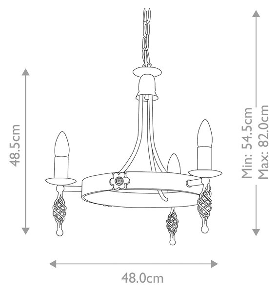 Elstead klasszikus csillár belfry fekete elsby3-black