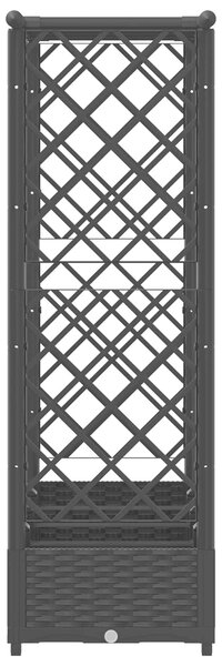 VidaXL magasított ágyás rácsokkal és tetővel, fekete 203 x 40 x 123 cm PP