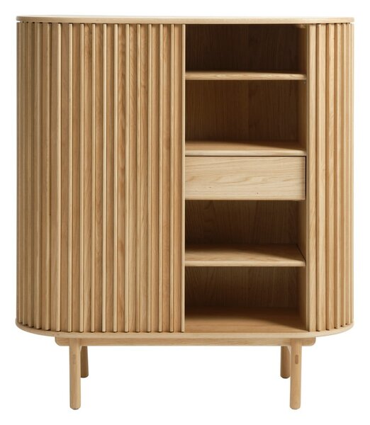 Natúr színű szekrény tölgyfa dekorral 110x125 cm Carno – Unique Furniture