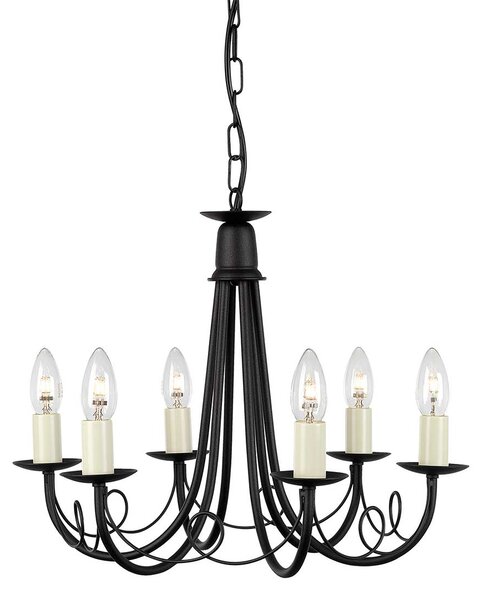 Elstead klasszikus csillár minster fekete elsmn6-black