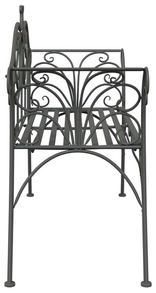 VidaXL Kerti pad 2-Ülőhelyek száma 130 x 47 x 90 cm Acél Ezüst Szürke