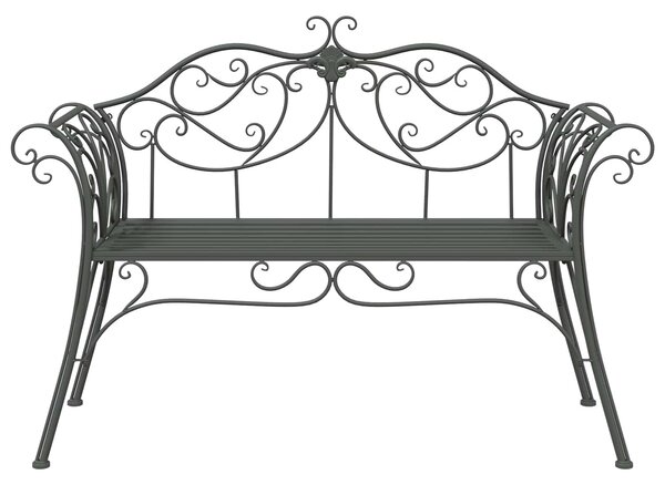 VidaXL Kerti pad 2-Ülőhelyek száma 130 x 47 x 90 cm Acél Ezüst Szürke