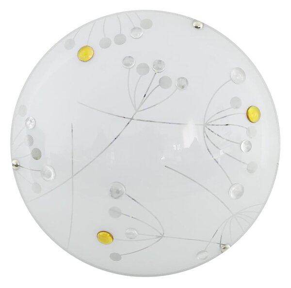 Fehér LED mennyezeti lámpa üveg búrával ø 30 cm Floral – Candellux Lighting