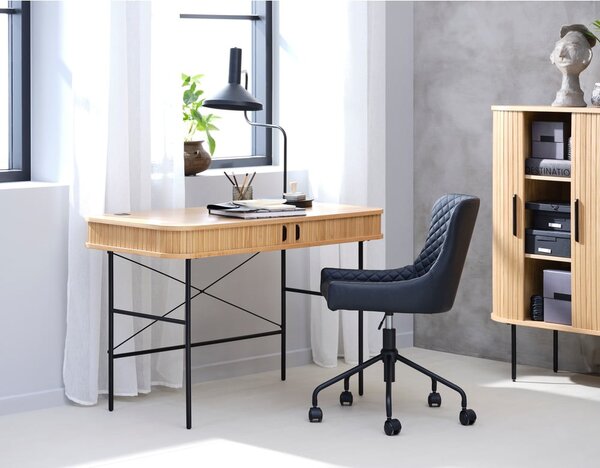 Íróasztal tölgyfa dekorral 60x120 cm Nola – Unique Furniture