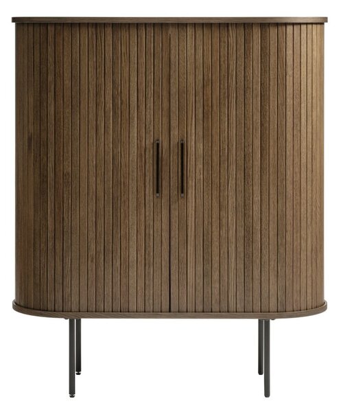 Barna szekrény tölgyfa dekorral 100x118 cm Nola – Unique Furniture