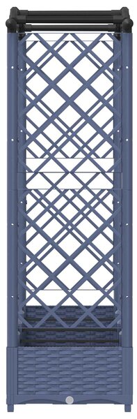 VidaXL Emelt ágyás rácsos fallal és tetővel, szürke, 207 x 40 x 126 cm, PP