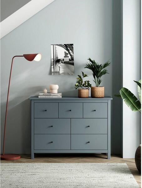 Zöldesszürke borovi fenyő alacsony komód 110x80 cm Misti – Marckeric
