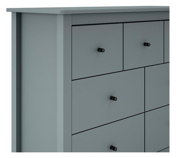 Zöldesszürke borovi fenyő alacsony komód 110x80 cm Misti – Marckeric