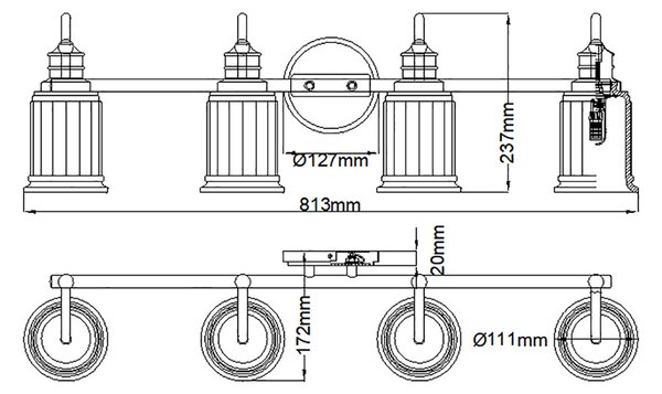Quoizel klasszikus tükör világítás swell króm elsqz-swell4-pc-bath IP44