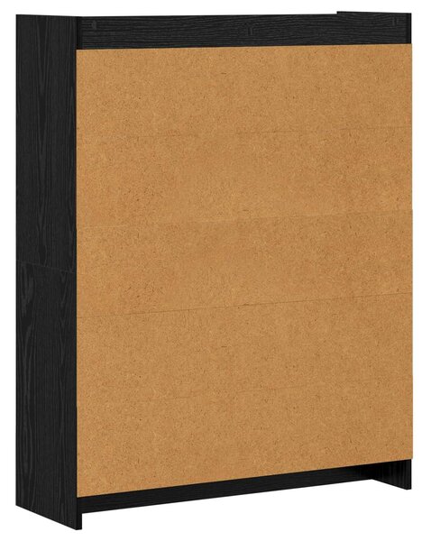 VidaXL Könyvszekrény Fekete Tölgy 87,5 x 30 x 111 cm Szerelt Fa