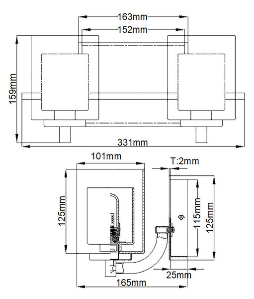 Quoizel modern fali lámpa kolt króm elsqz-kolt2-pc-bath IP44