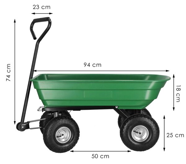 Springos Kézikocsi 250kg teherbírással - Zöld