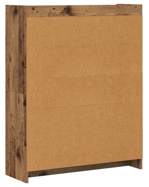 VidaXL Könyvszekrény Antik Fa 87,5 x 30 x 111 cm Szerelt Fa